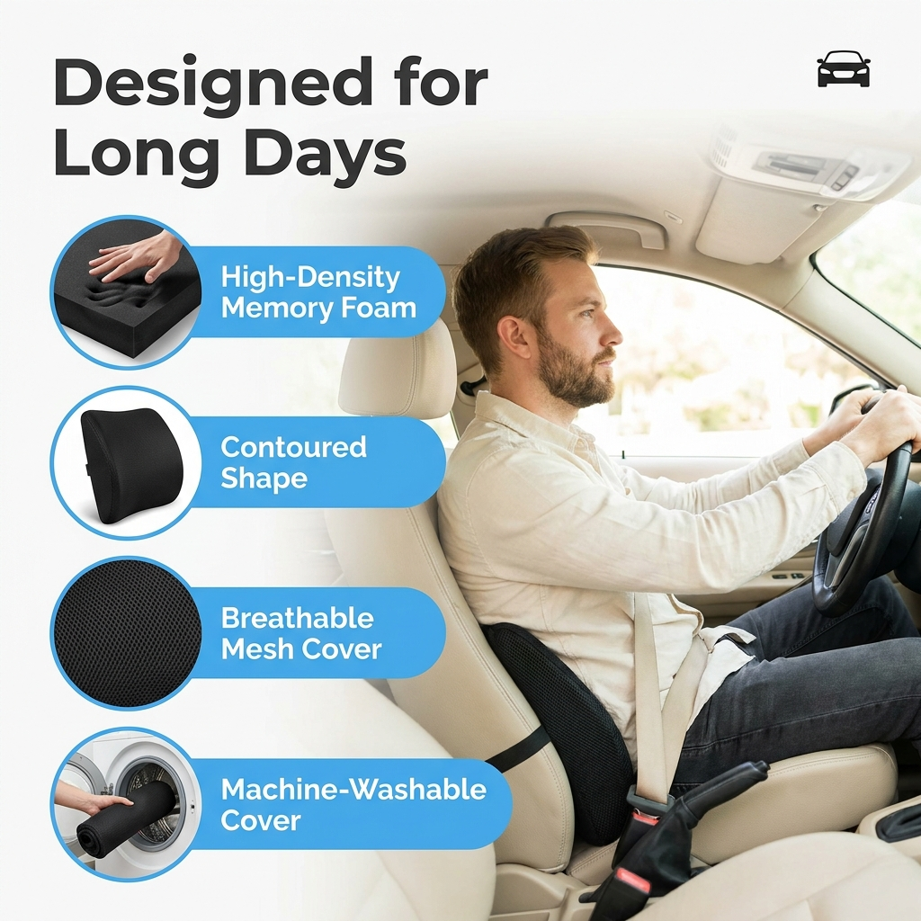 Memory Foam Lumbar Support Pillow