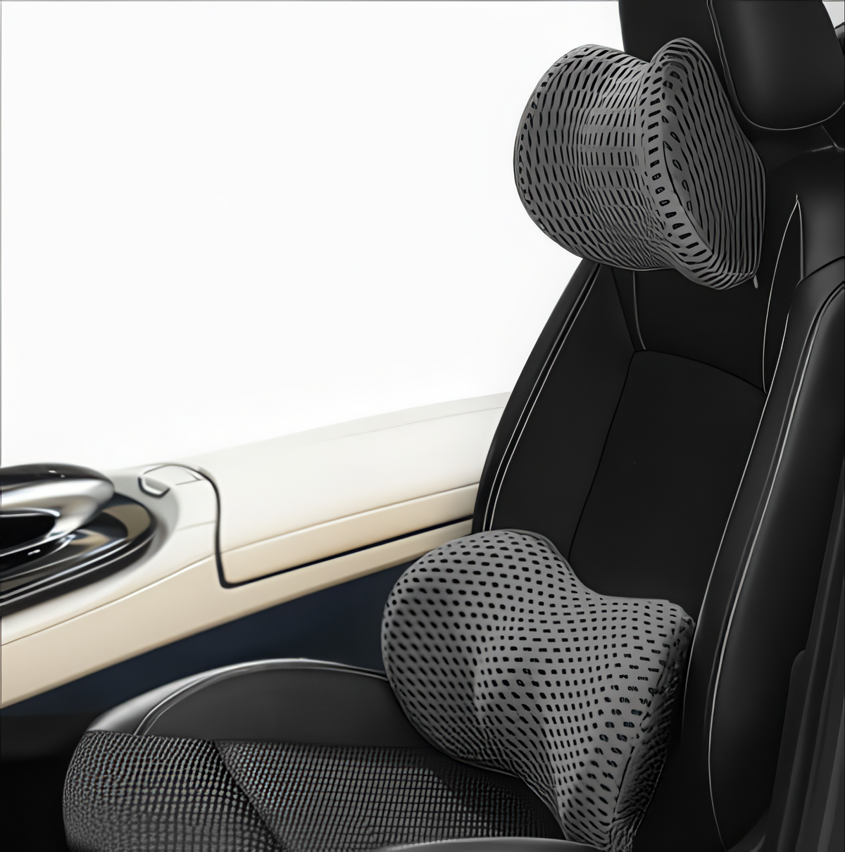 Car Headrest & Lumbar Set
