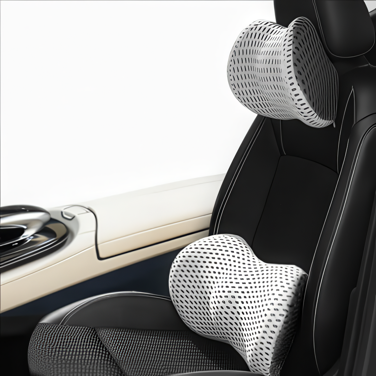 Car Headrest & Lumbar Set